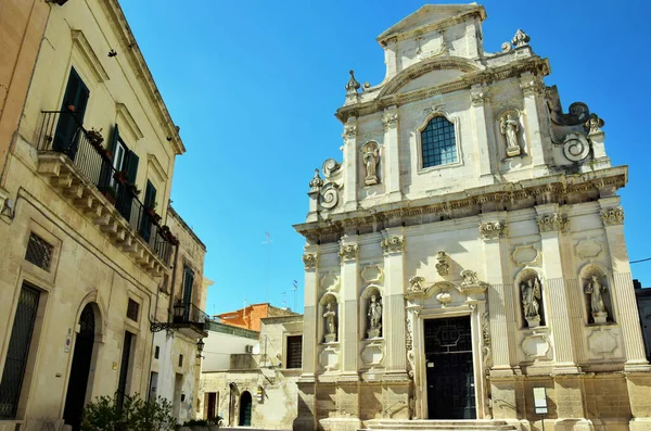 Barokní Architektura Lecce Město Regionu Puglia Ita — Stock fotografie