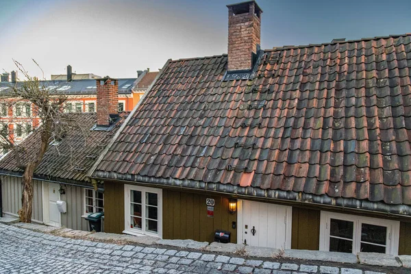 Old Fashioned Casa Damstredet Oslo Norvegia — Foto Stock