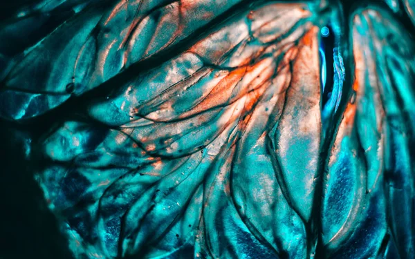 Padrão Vidro Azul Turquesa Abstrato Com Brilho Laranja — Fotografia de Stock