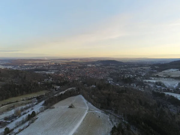 Вид Міста Гослар Горах Гарц Сфотографований Штайнберга Взимку — стокове фото