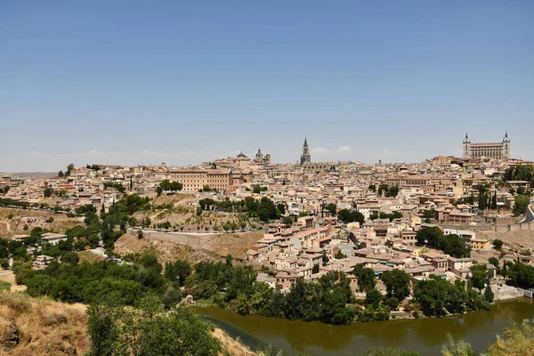 Scenic View River Old Town Toledo Spain Sunny Day — Stock Photo, Image