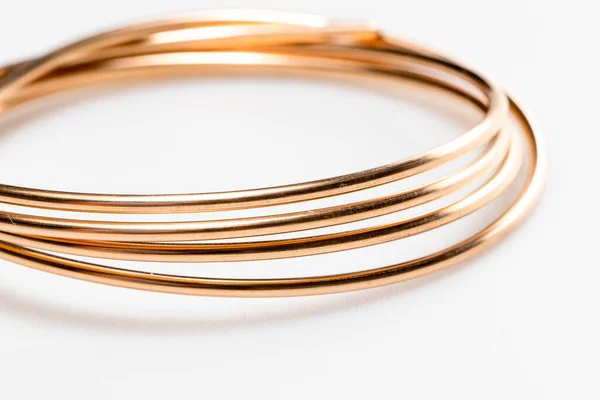 Copper Wire Jewelry Making Isolated White Background — Stock Photo, Image