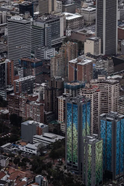 Vista Pájaro Densos Edificios Antiguos Vistos Desde Colina Monserrate Bogotá —  Fotos de Stock