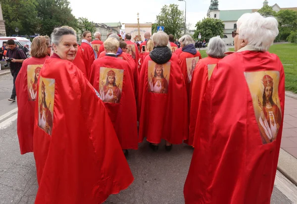 Stanislaw Procession Wawel Royal Castle Skalka Church Members Jesus King — Stock Photo, Image