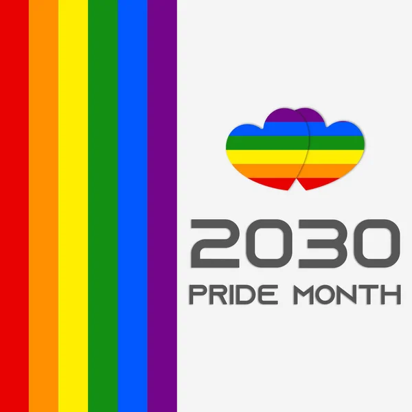 Trotse Maand 2030 Vlaggenvlag 2030 Maand Banner Lgbtq Website Behang — Stockfoto