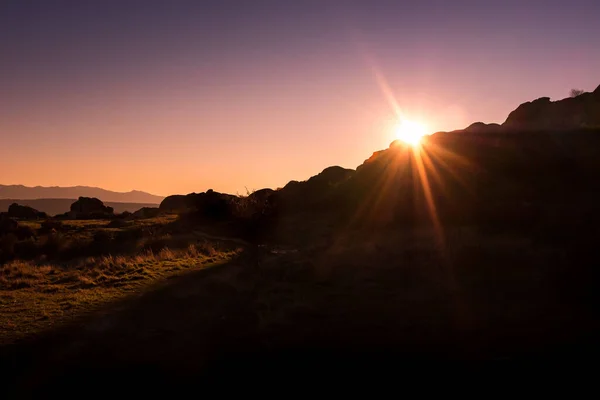 Scenic View Pedriza Sierra Guadarrama National Park Madrid Spain Sunset — Stock Photo, Image