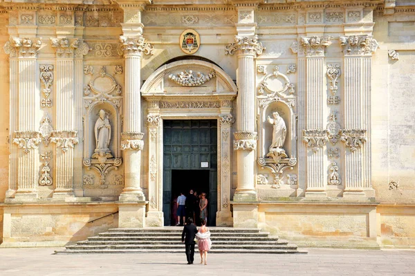 Architektura Barokowa Lecce Miasto Regionie Puglia Ita — Zdjęcie stockowe