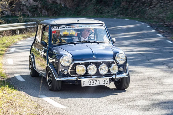 Rallye Auto Auf Der Straße Klassischer Mini — Stockfoto
