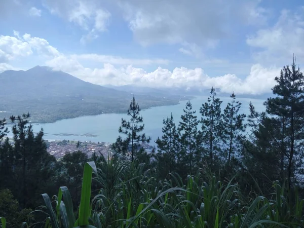 Beau Cliché Volcan Actif Mont Batur — Photo