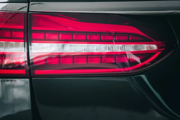 Closeup Brake Light Black Luxury Car — Stock Photo, Image