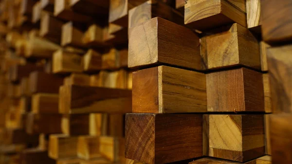 Closeup Shot Wooden Texture Carved Cubes — Stock Photo, Image