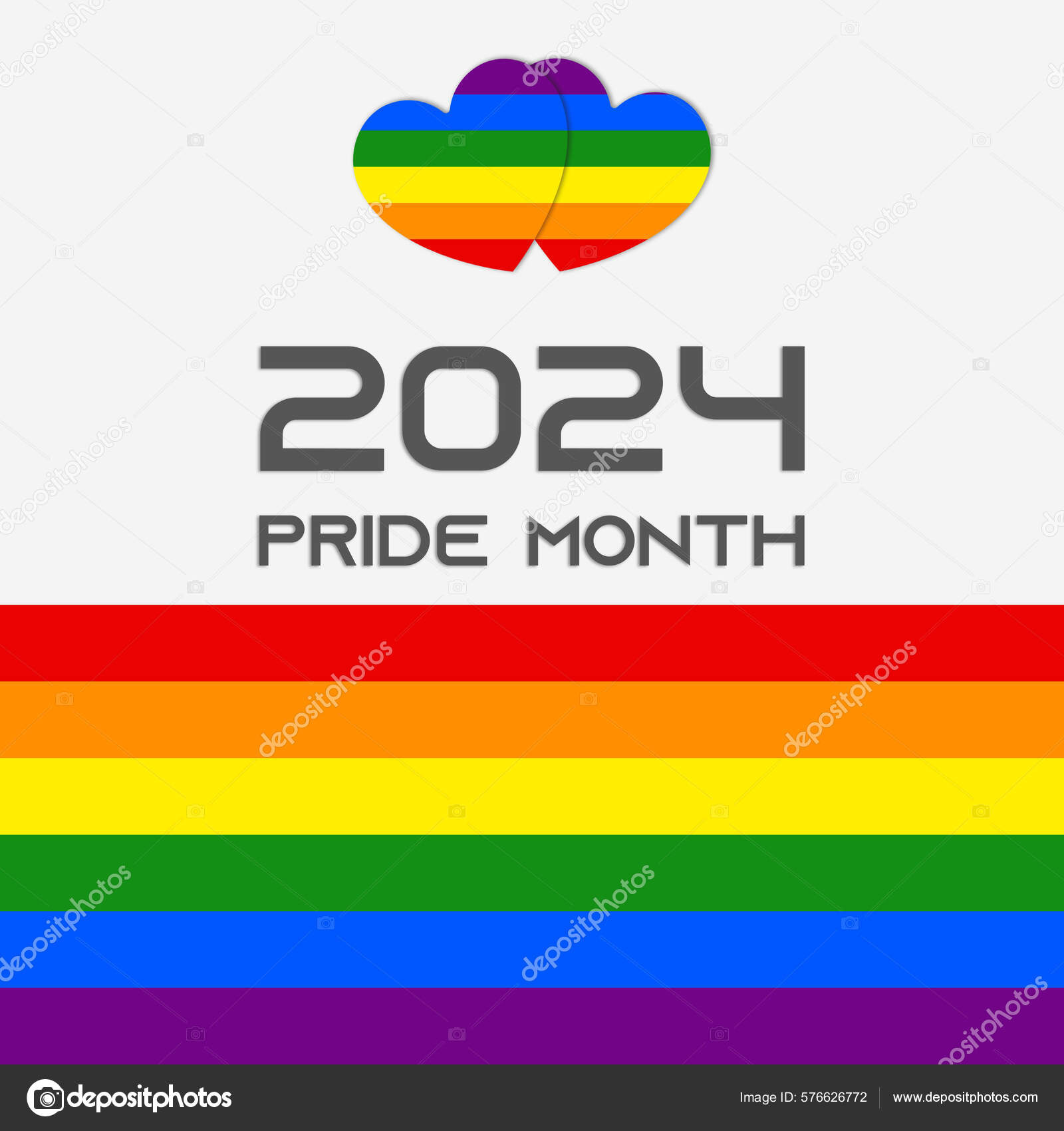 Pride Month 2024 2024 Pride Month Flag Website Banner Lgbtq Stock Photo