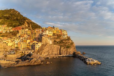 Cinque Terre, Manarola, İtalya 'dan Güzel Gün Batımı