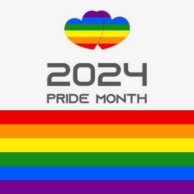 Onur Ayı 2024. 2024 gururlu ay web sitesi afişi. LGBTQ web sitesi duvar kağıdı. LGBTQ Bayrak Renkleri Arkaplanlı Gurur ayı sosyal medya afişi.