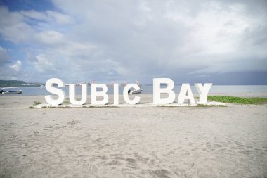 The famous Subic Bay with sand beach on the island of Luzon in the Philippines clipart