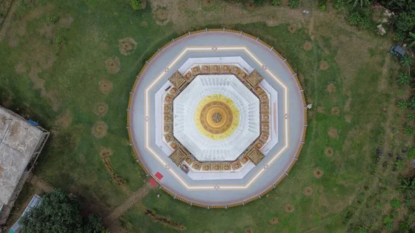 Aerial Top View Buddha Dhatu Jadi Bandarban Bangladesh Surrounded Greenery — Stock Photo, Image