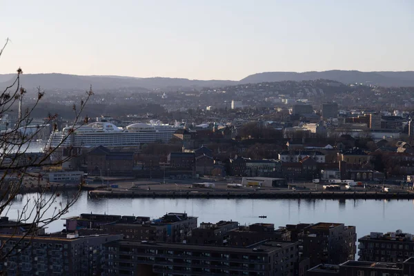 Uitzicht Vanuit Restaurant Ekeberg Oslo Sentrum Noorwegen — Stockfoto