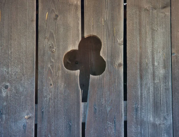 Picture Shows Sawn Out Shamrock Wooden Wall Shed — Stock Photo, Image