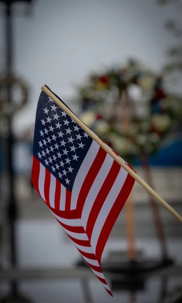 Vertical Shot United States Flag Memorial Remembrance Ceremony Day Everett — Stock Photo, Image