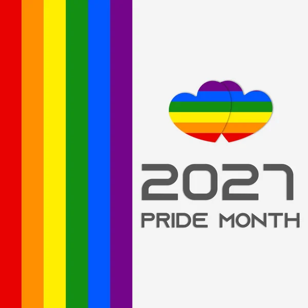 骄傲月2027 2027骄傲月国旗网站横幅 Lgbtq网站壁纸 骄傲月社交媒体横幅与Lgbtq旗色 爱情就是爱情 — 图库照片