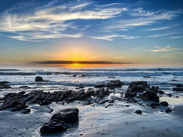 Schöne Aufnahme Des Strandes Von Kommetjie Bei Einem Sonnenuntergang Herbst — Stockfoto