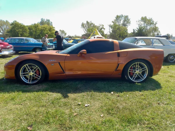 Starý Zlatý Metalický Sport Chevrolet Corvette Z06 Coupe 2006 Venkově — Stock fotografie