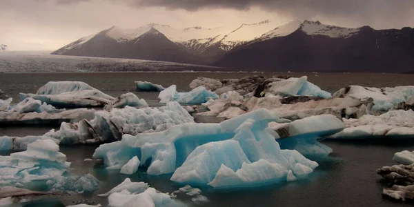 Uma Bela Vista Lagoa Glaciar Jokulsarlon Islândia — Fotografia de Stock