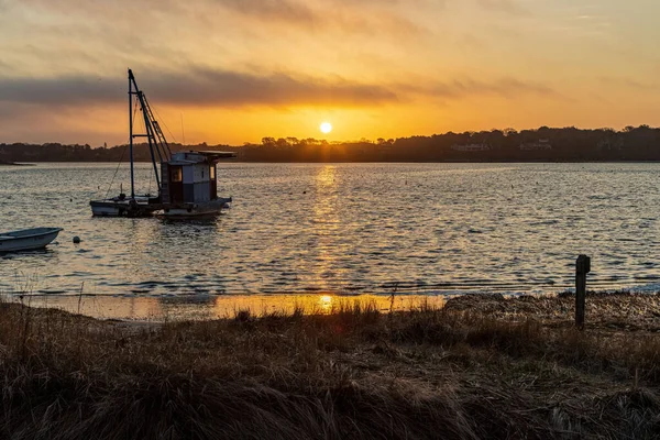 Flygfoto Över Ropes Beach Usa Vid Solnedgången — Stockfoto