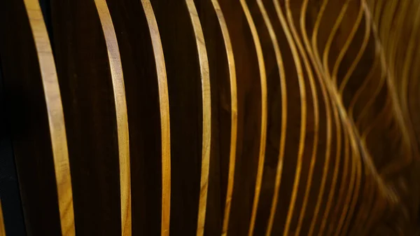 Detailní Záběr Dřevěné Textury Vyřezávané Zvlněném Tvaru — Stock fotografie