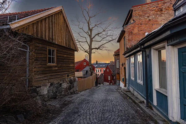 Old Fashioned Casa Damstredet Oslo Norvegia — Foto Stock