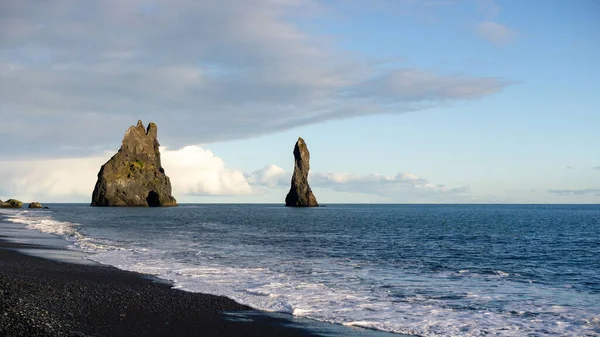 Захватывающий Вид Черный Пляж Исландии — стоковое фото