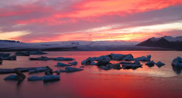 Ein Schöner Blick Auf Die Gletscherlagune Von Jokulsarlon Island — Stockfoto