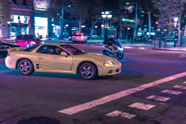 Japán Sportkocsi Városban Éjszaka Mitsubishi 3000Gt — Stock Fotó