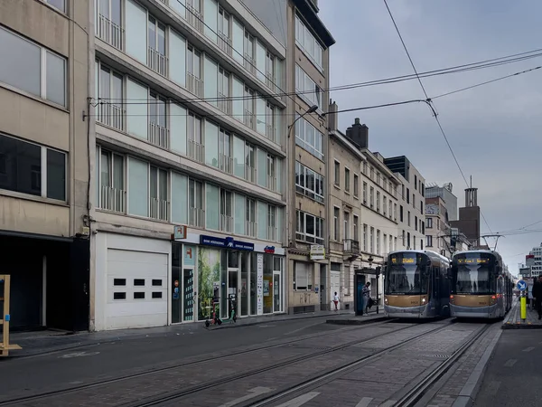 Modern Tramway City Centre Bruxelles — Stock Photo, Image