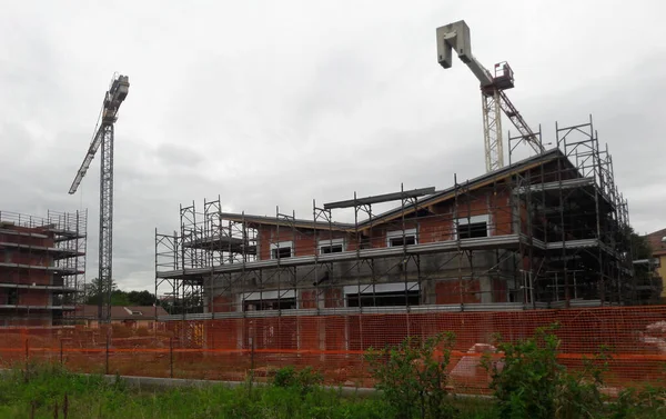 Las Grúas Torre Sitio Construcción —  Fotos de Stock