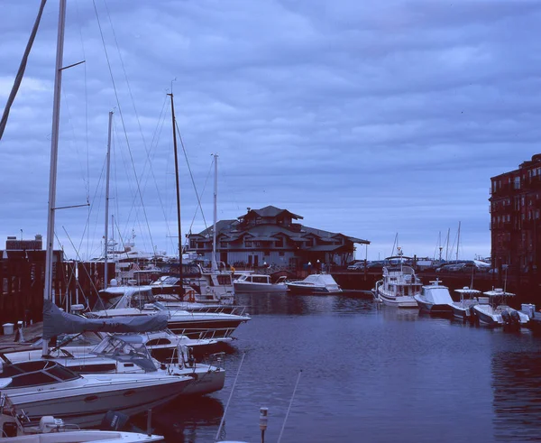 Der Hafen Von Boston Mit Blick Auf Boote Großbritannien — Stockfoto