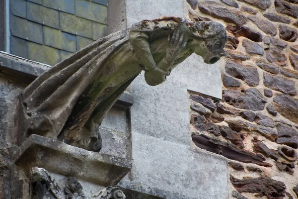 Closeup Gargoyle One Buildings Mans France — Stock Photo, Image