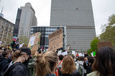 Foley Meydanı, New York, New York, ABD 05-03-2022 Protestocuları