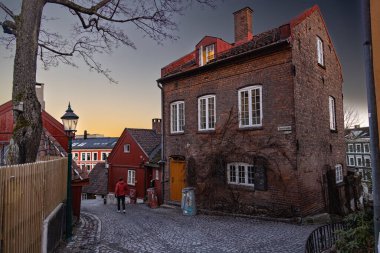 Damstredet Oslo Norveç 'teki eski moda ev