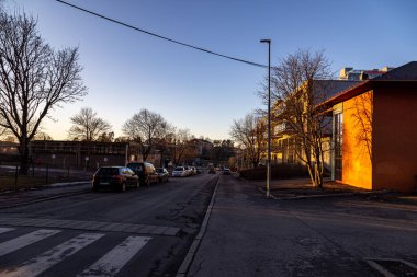 Gün batımı Boler merkezinden görüldü, Oslo, Norveç