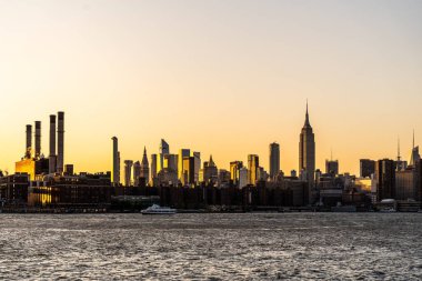 Brooklyn Williamsburg 'dan Golden Hour Manhattan Skyline