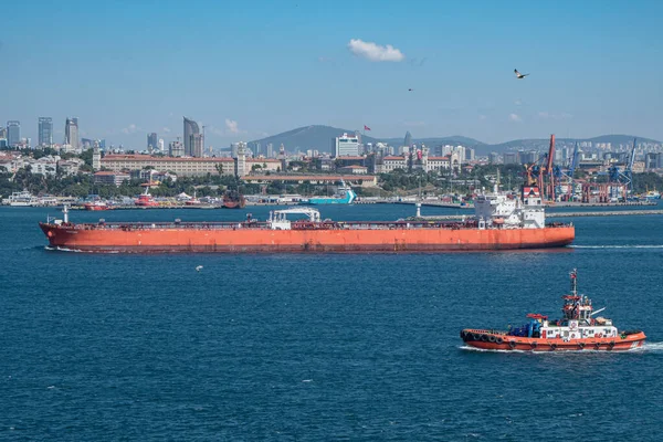 Stanbul Türkiye Deki Gemilerin Hava Görüntüsü — Stok fotoğraf