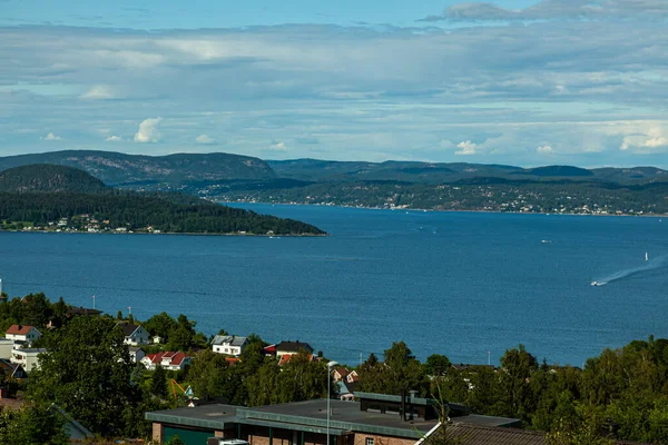 Вид Хольместхаус Фьорд Осло — стоковое фото