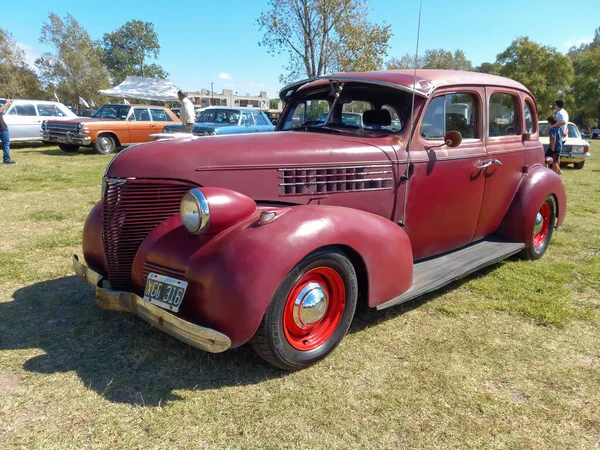 Old Red Chevrolet Chevy Master Sedan Τέσσερις Πόρτες 1939 Από — Φωτογραφία Αρχείου