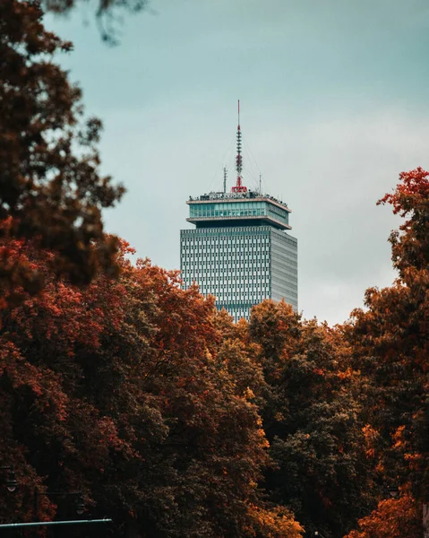 Вертикальный Снимок Центра Города Осенью Бостон Массачусетс Кембридж — стоковое фото