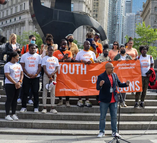 Groupe Personnes Avec Des Affiches Lors Manifestation Youth Guns Foley — Photo