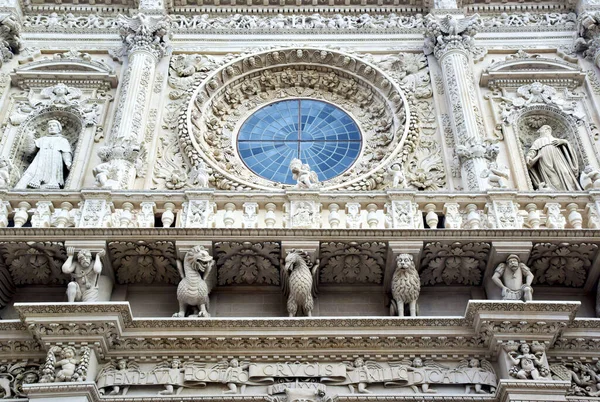 Vista Fachada Catedral Santa Croce Lecce Italia — Foto de Stock