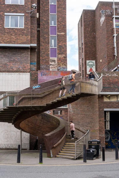 Escadaria Espiral New Bridge Street Que Leva Skywalk Direção Manors — Fotografia de Stock