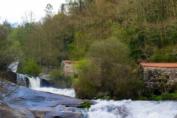 Cascades Barosa River Next Old Water Mills Forest Galicia Spain — Stock Photo, Image