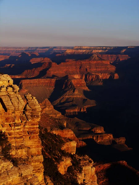 Eine Vertikale Aufnahme Des Berühmten Grand Canyon South Parks Arizona — Stockfoto